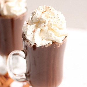 hot chocolate with whip cream on it
