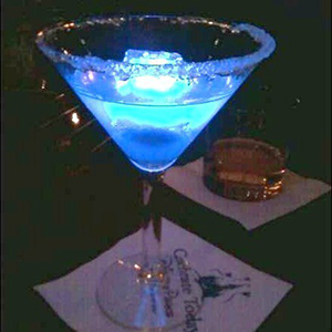 a glowing martini
