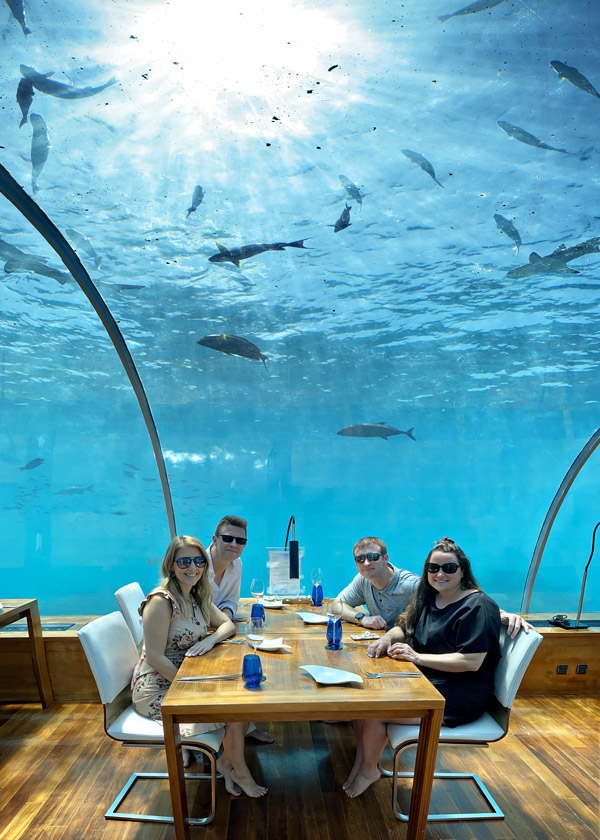 Lunch at Ithaa, Conrad Maldives underwater restaurant