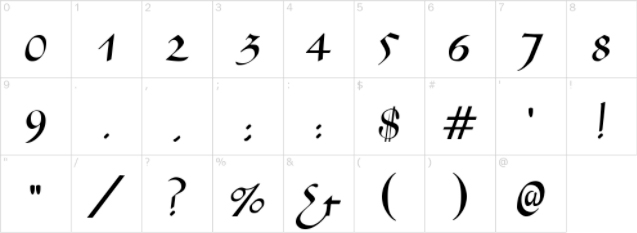 aladdin numbers and symbols font