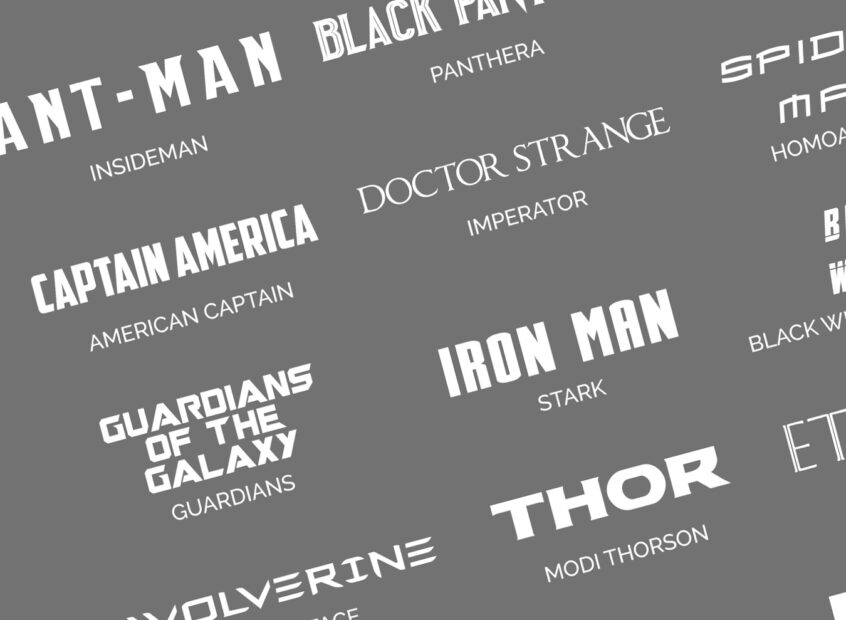 many Marvel fonts