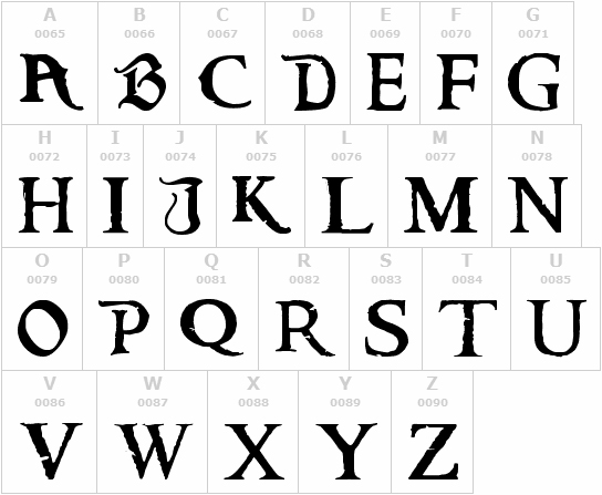 Pirates of the Caribbean font uppercase