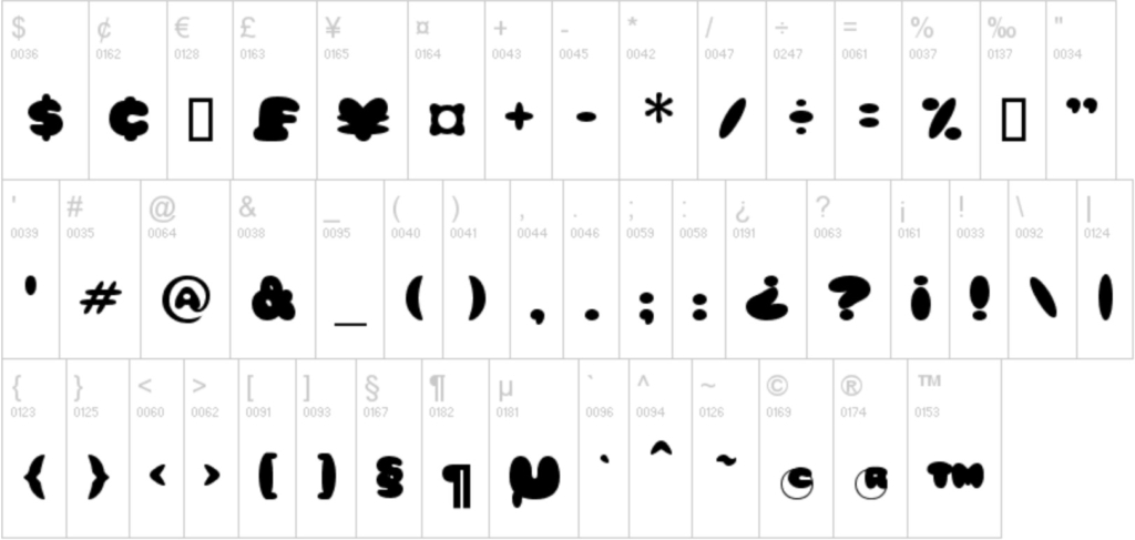 tsum tsum font symbols