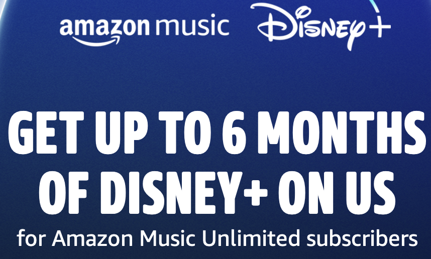 Amazon Music + Disney plus promotion banner