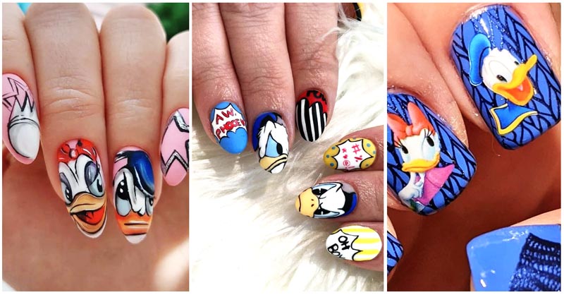 Donald Duck Nail Designs